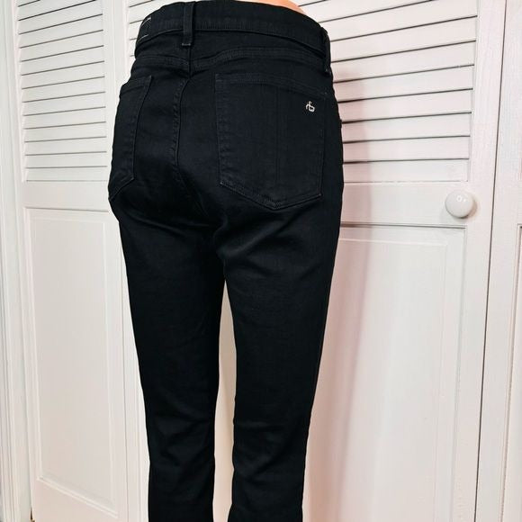 RAG & BONE Black Hampton Raw Hem Jeans