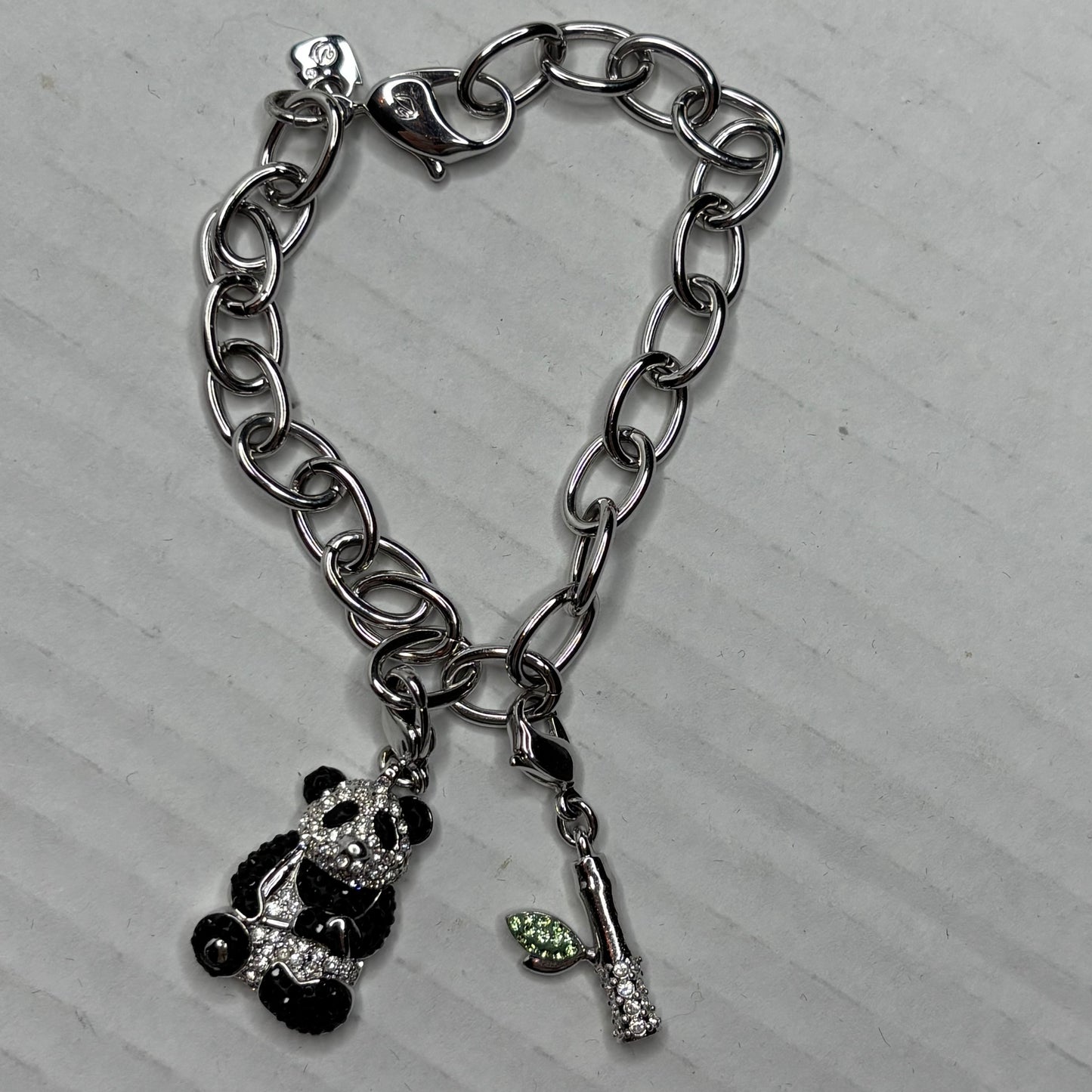 SWAROVSKI Crystal Panda & Bamboo Charm Bracelet