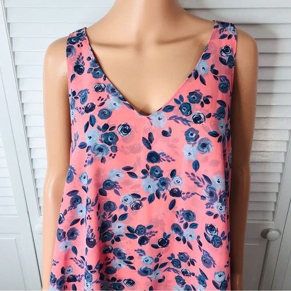 LANE BRYANT Pink Blue Floral Sleeveless Blouse Size 20 *NEW*