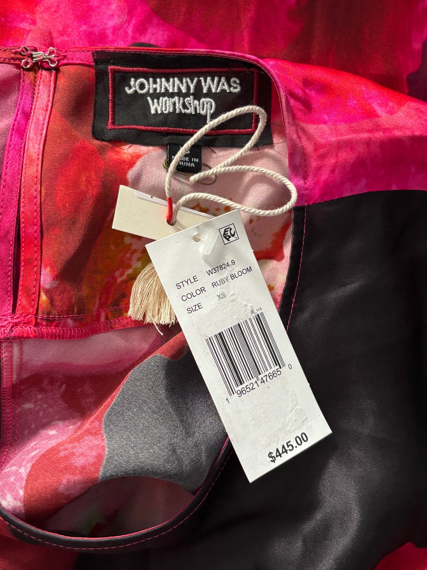New JOHNNY WAS Workshop Silk Flared Sleeve Dress Size XS