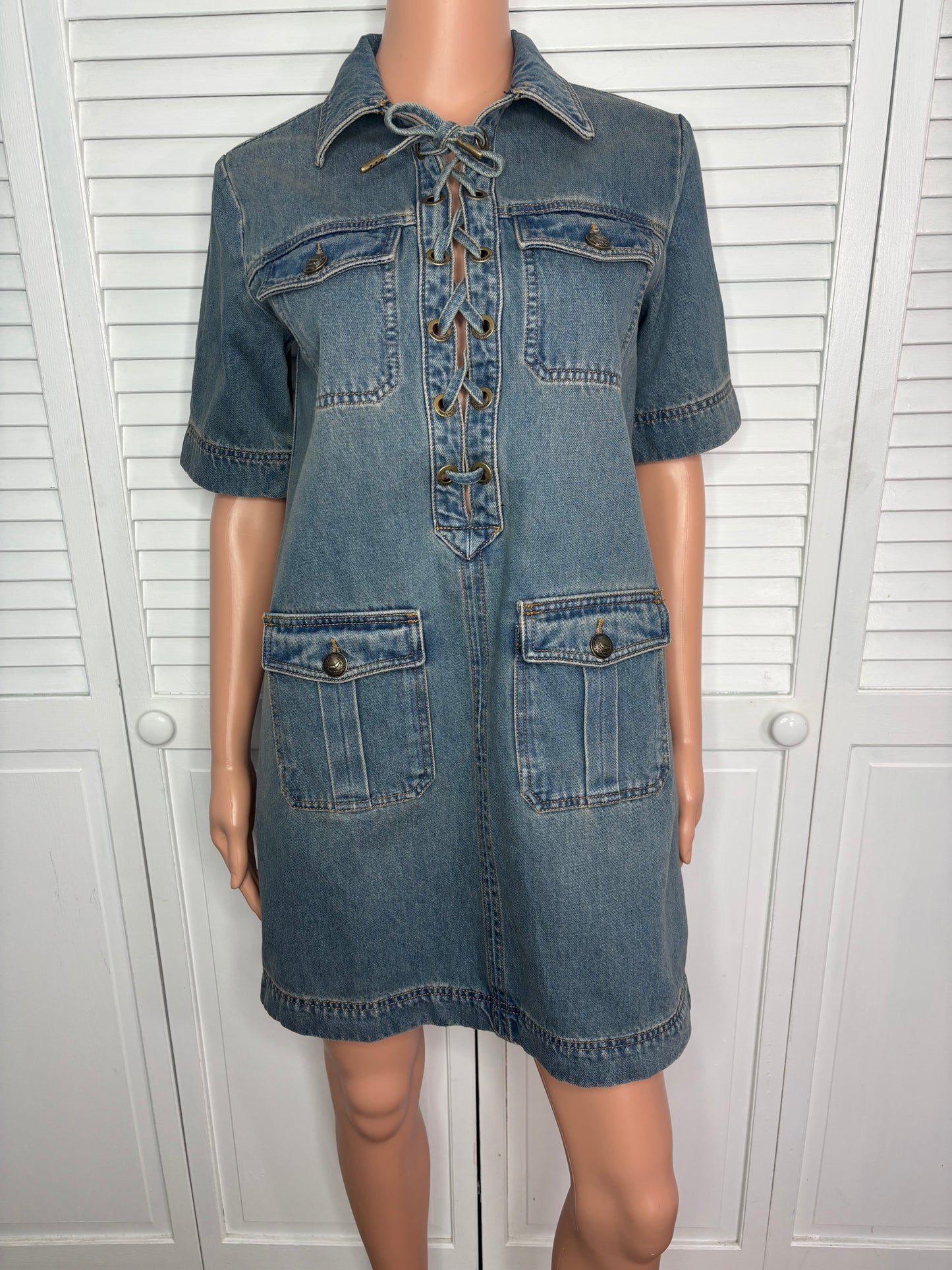 ZADIG & VOLTAIRE Blue Record Denim Eco Dress Size Small