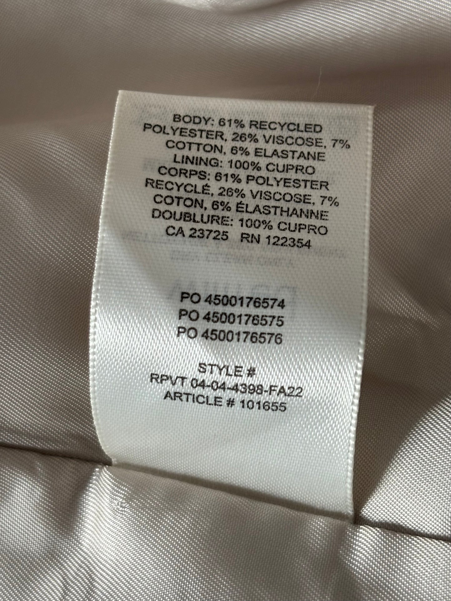WILFRED Beige Destiny Double Breasted Blazer Size 0
