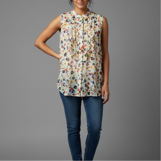 CABI Tux Ruffle Top Size XL