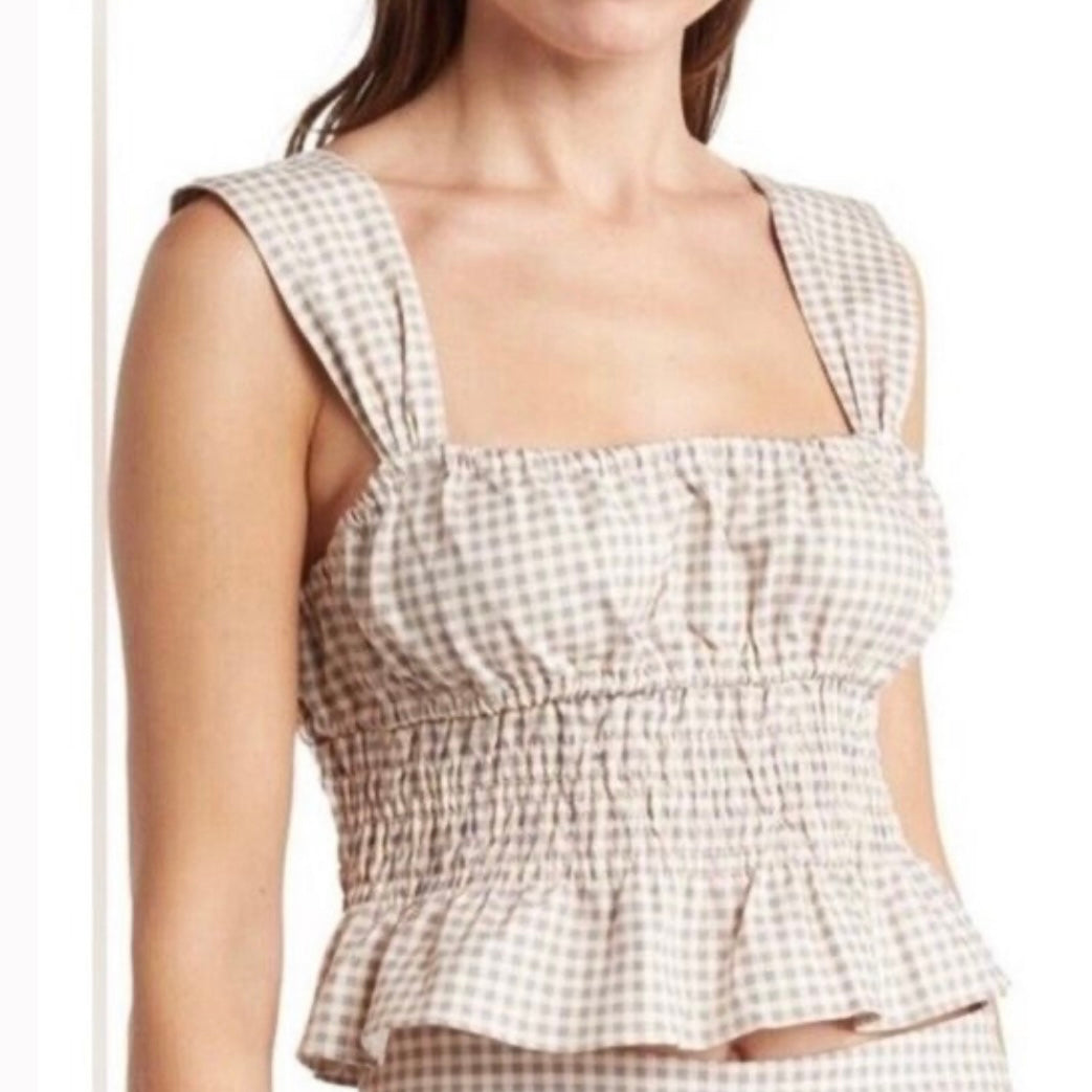 WEWOREWHAT Smocked Gingham Top Size XL