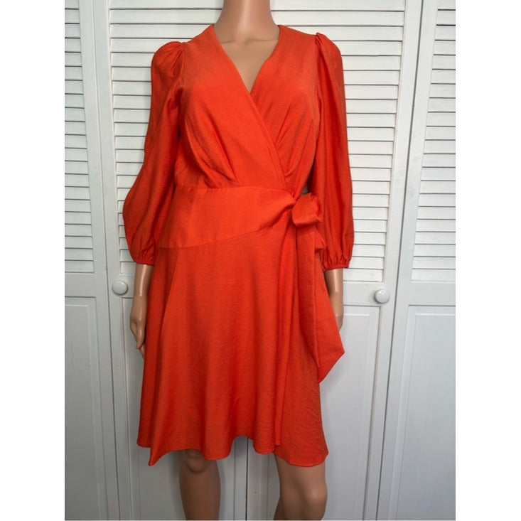 New ALEX MARIE Orange Enola Wrap-Style Dress Size 4