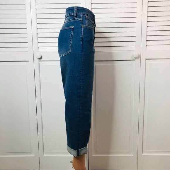 *NEW* COLDWATER CREEK Blue Midrise Cropped Straight Leg Jeans Size 8