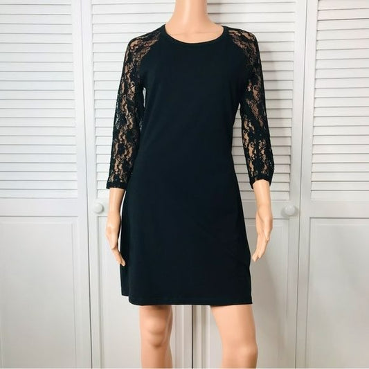 EXPRESS Black Lace Sleeve Dress Size L *NEW*