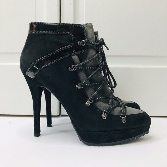 ENZO ANGIOLINI Black Heeled Hiker Bootie Size 9