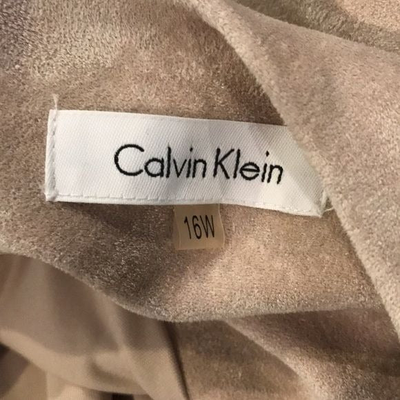 *NEW* CALVIN KLEIN Camel Tan Faux Suede Sheath Sleeveless Dress Size 16W