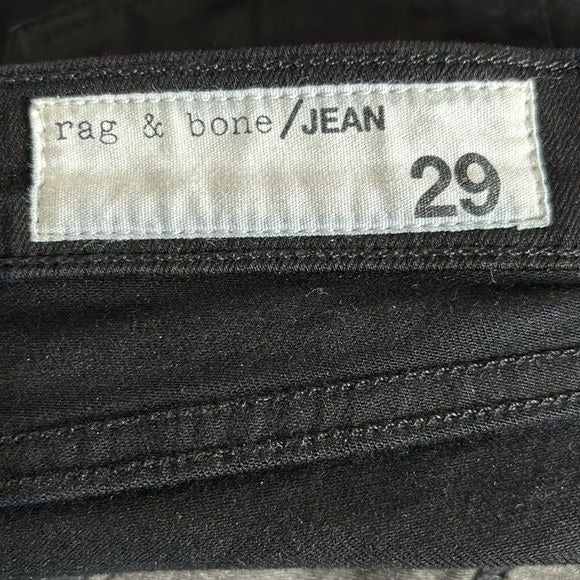 RAG & BONE Black Hampton Raw Hem Jeans