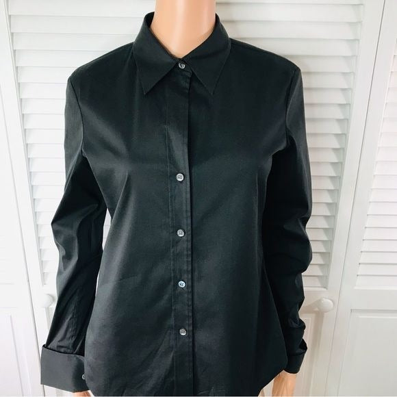 THEORY Black Button Down Shirt Size M