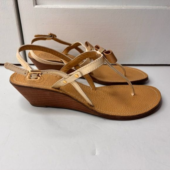 TORY BURCH Slingback Wedge Sandals Size 8M