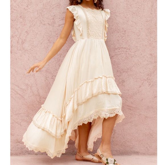 JOYFOLIE Cream Cassia Dress Size 8