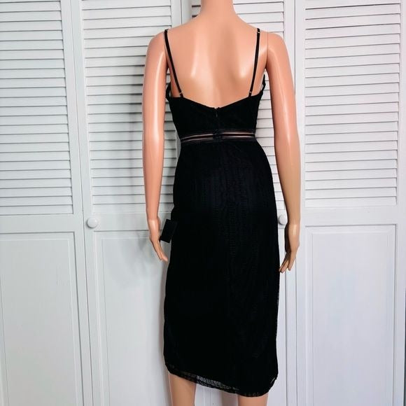 *NEW* LULUS Casita Black Lace Sleeveless Midi Dress Size Small