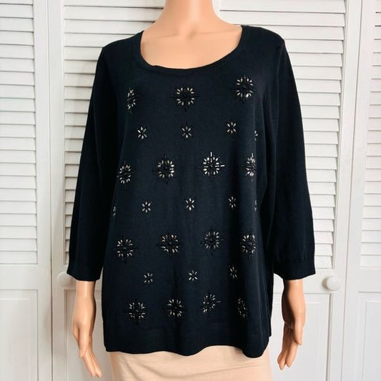 *NEW* LANE BRYANT Black Embellished Sweater Size 18/20