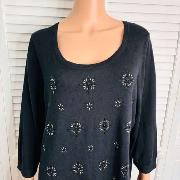 *NEW* LANE BRYANT Black Embellished Sweater Size 18/20