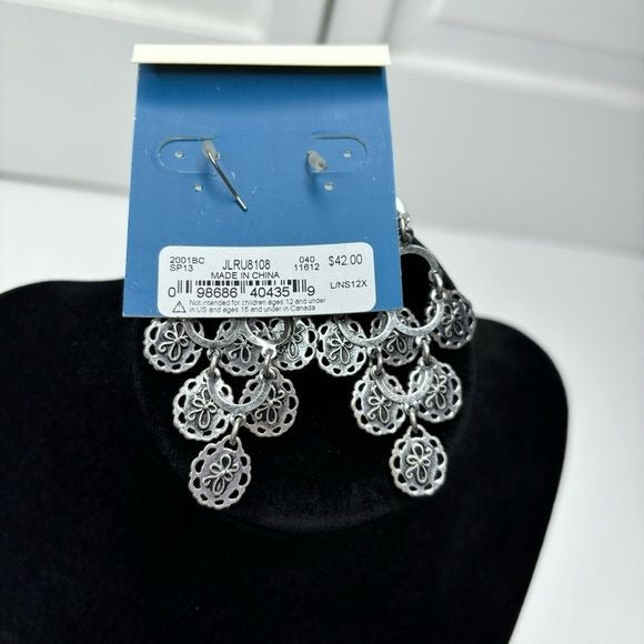 *NEW* LUCKY BRAND Silver Green Chandelier Earrings