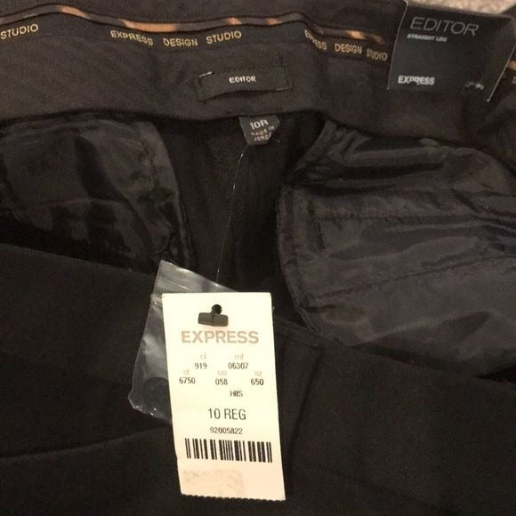 EXPRESS Editor Straight Leg Black Pants Size 10R *NEW*