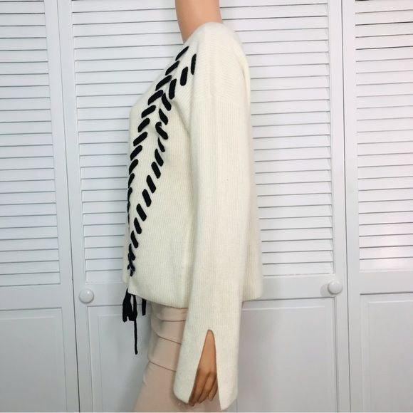 DESIGN HISTORY Pure Cashmere Cream Sweater Size M