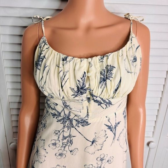 ASTR Mon Cherri Floral Print Tie Shoulder Minidress Size Medium