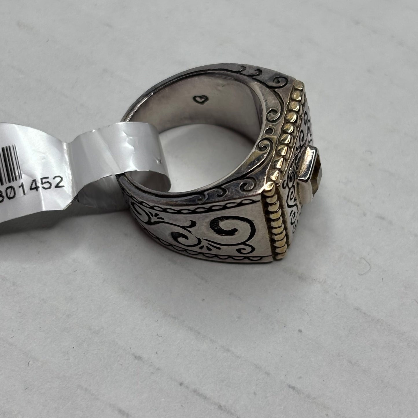 New BRIGHTON Retired "Caress" Scroll Ring Size 7