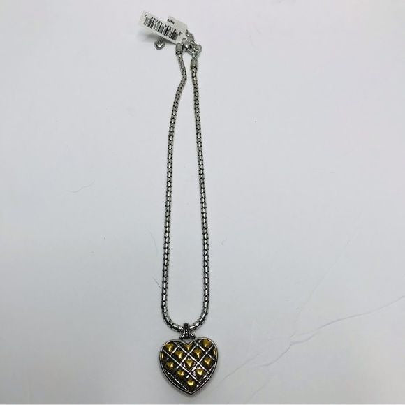 BRIGHTON Two Tone Heart Pendant Necklace *NEW*