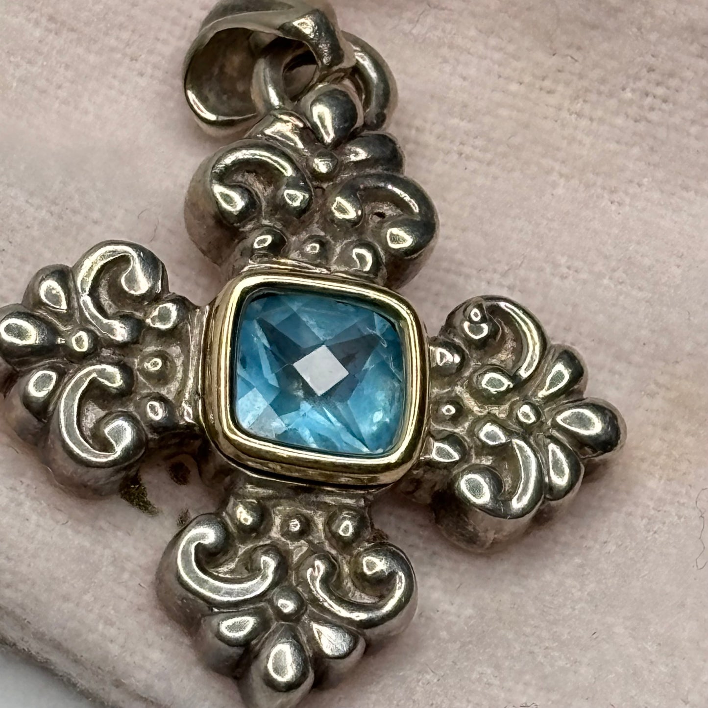 KJL Kenneth Jay Lane Couture Sterling 18K Gold Maltese Cross Necklace Pendant