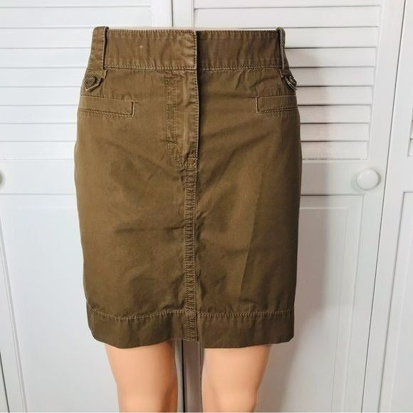 LOFT Brown Cotton Skirt Size 6