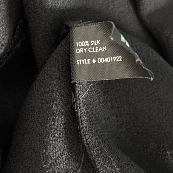 CLUB MONACO Sheer Silk Button Down Blouse in Black Size XS