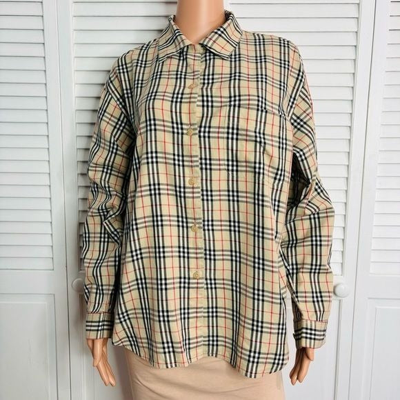 BURBERRY Lapwing Vintage Check Cotton Shirt Size 12