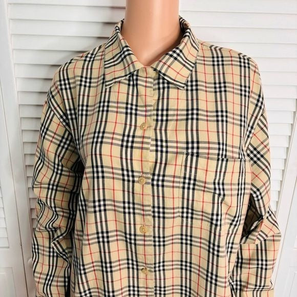 BURBERRY Lapwing Vintage Check Cotton Shirt Size 12