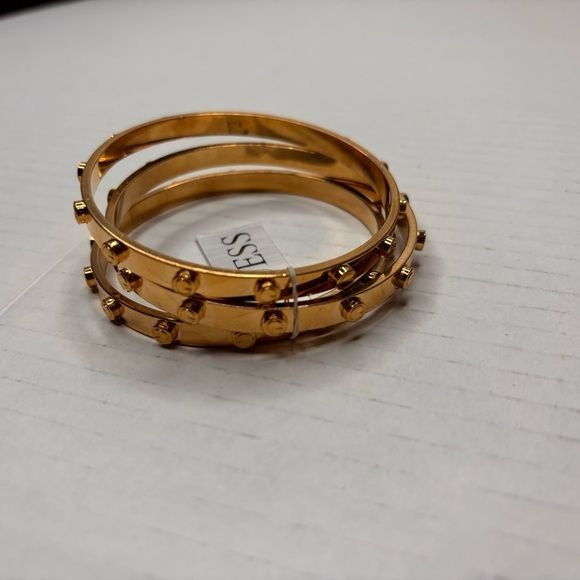 *NEW* GUESS Raised Stud Gold Bangle Set