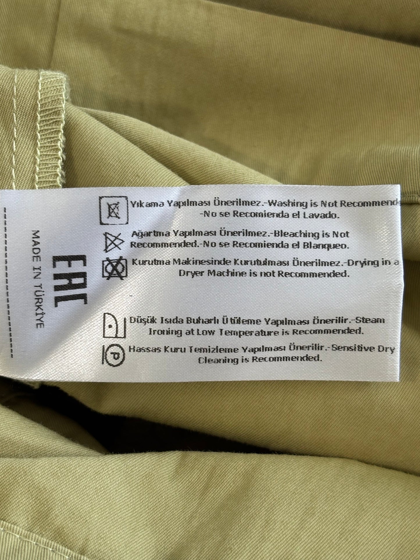 NOCTURNE Olive Green Belted Utility Skort Size Large