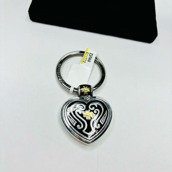 *NEW* BRIGHTON Espana Silver Black Heart Keychain