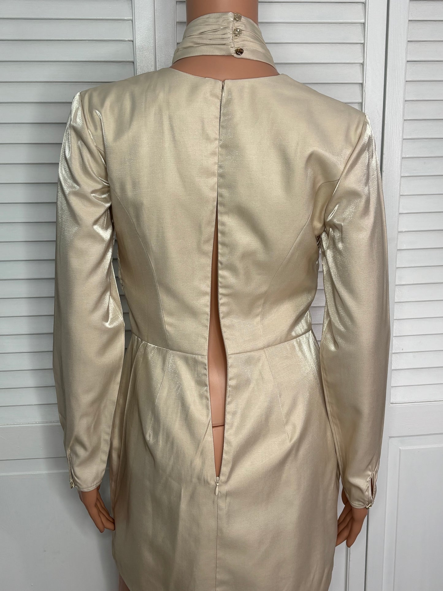 New KEEPSAKE the Label Champagne Emilio Longsleeve Mini Dress Size Small