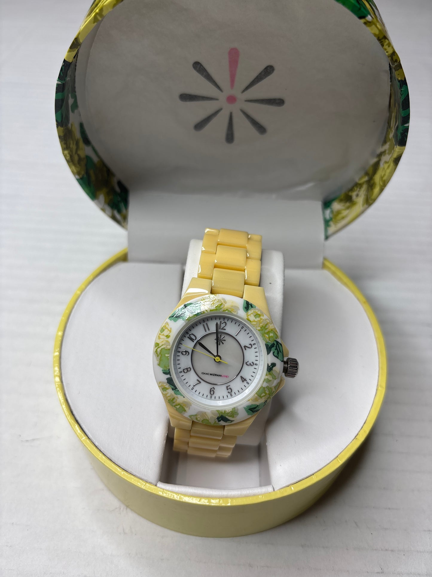 ISAAC MIZRAHI LIVE Yellow Ceramic Quartz Analog Watch