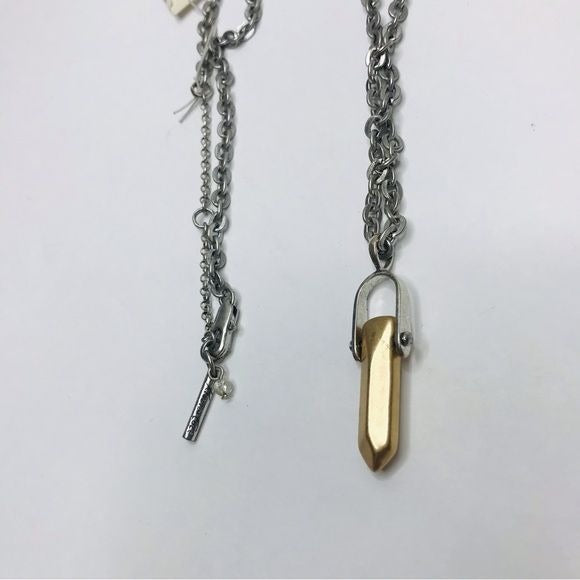 *New* KENNETH COLE Silver Chain Gold Pendent Necklace