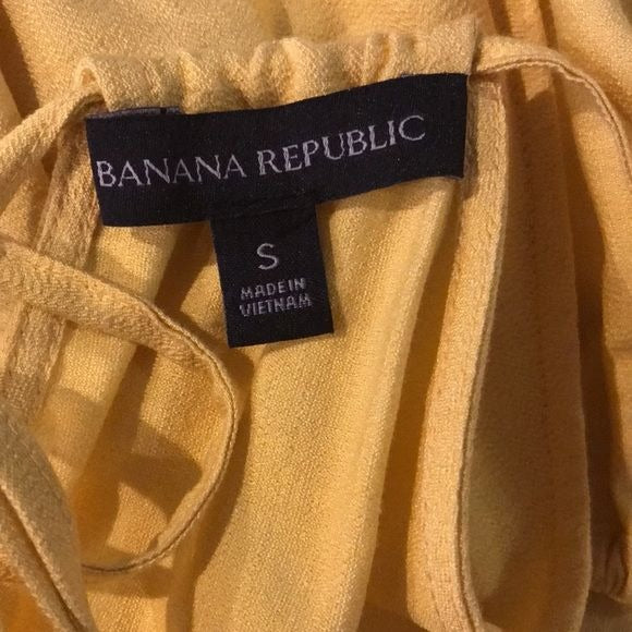 BANANA REPUBLIC Yellow Belted Halter Dress With Pockets Size S