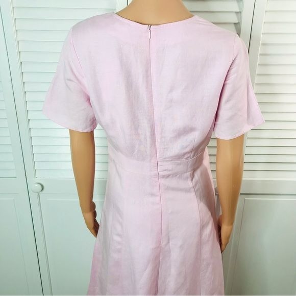 FIRST MONDAY Pink V-Neck Short Sleeve Dress Size S *NEW*