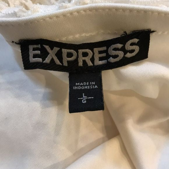 EXPRESS White Eyelet Strapless Dress Size L