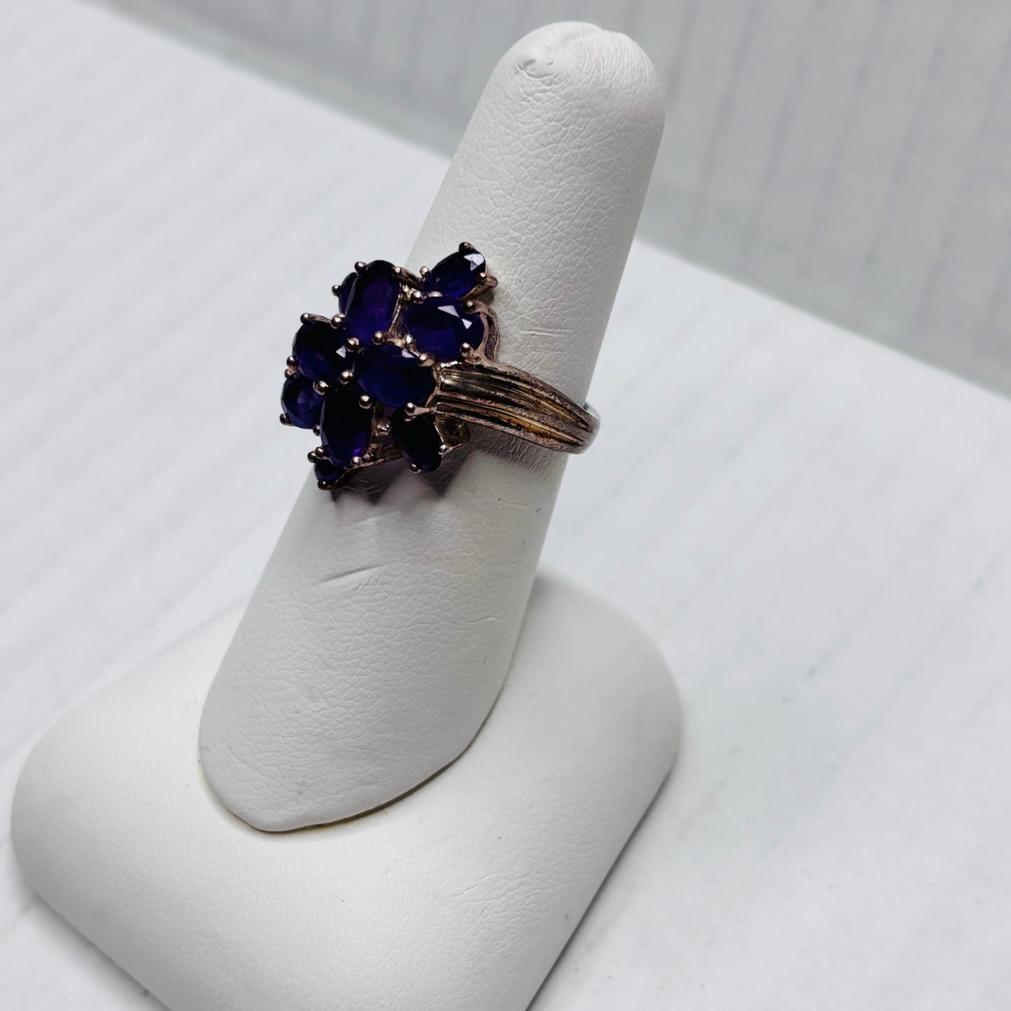 Marquise Cut Vintage Purple Lolite Sterling Silver Cocktail Ring Size 6