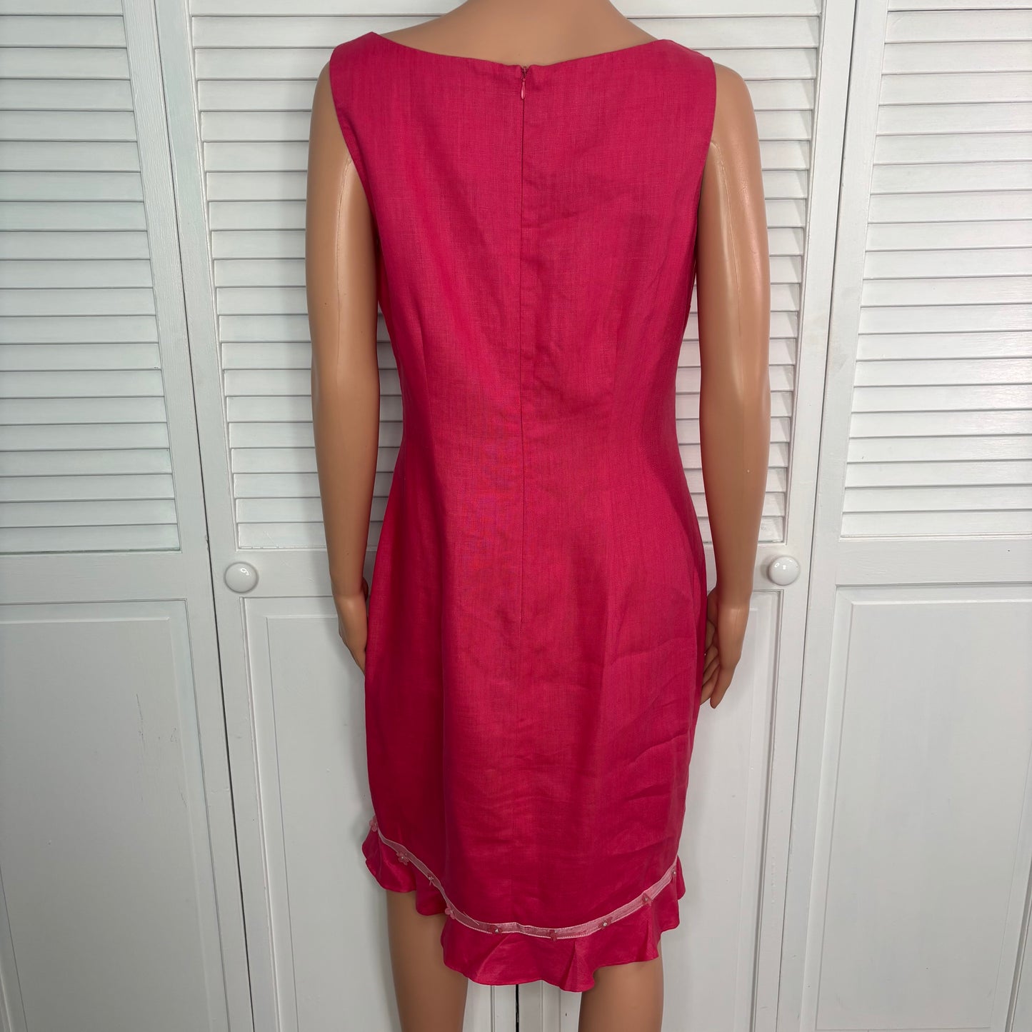 STEPHANIE ERIN Vintage Linen Pink Shift Dress Size 12
