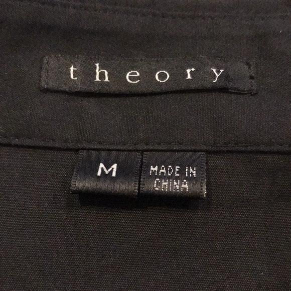 THEORY Black Button Down Shirt Size M