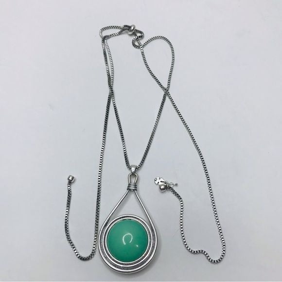 *NEW* LUCKY BRAND Silver Double Sided Circle Pendent Necklace