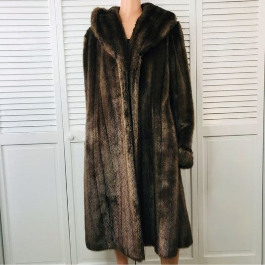 *NEW* LANE BRYANT Brown Faux Fur Coat Size 14/16