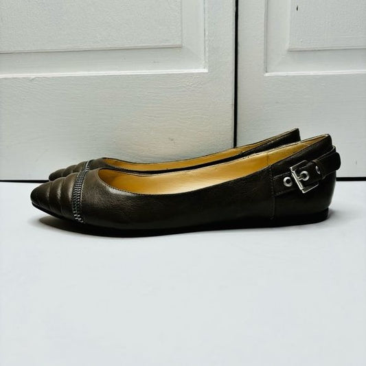 *NEW* NINE WEST Savory Le Brown Pointed Toe Flats Size 9M