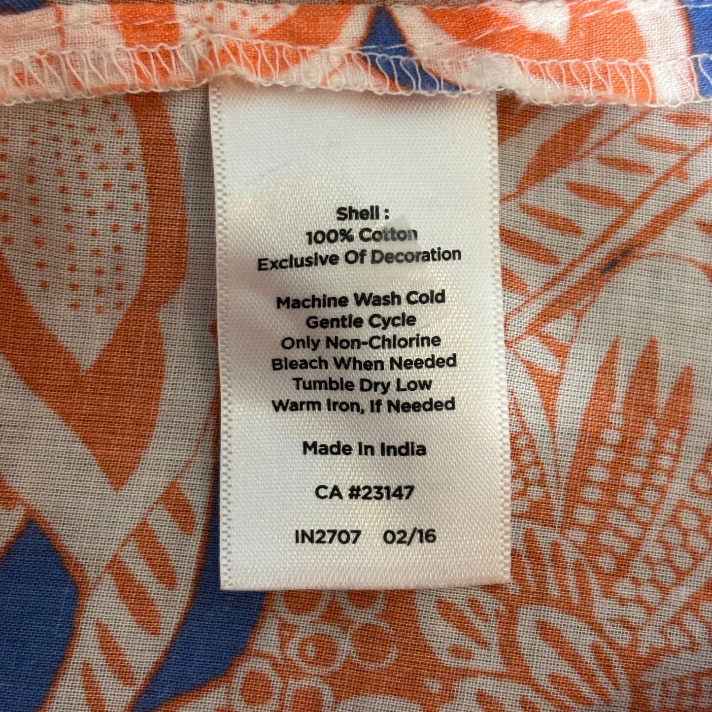 TALBOTS Blue & Orange Floral Embroidered Sleeveless Top Size X