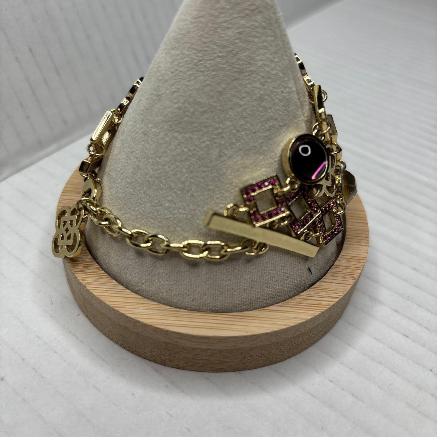 VALESKA Mixed Gem & Clover Multi-Strand Statement Bracelet