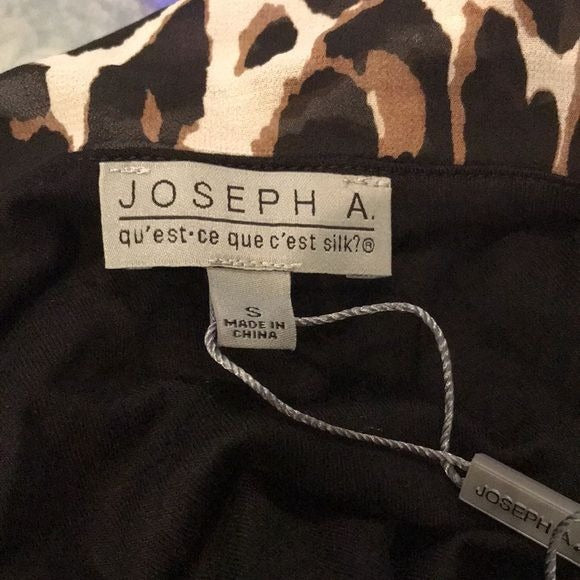 *NEW* JOSEPH A. Velvet Leopard Semi Sheer Dolman Sleeve Blouse Size S