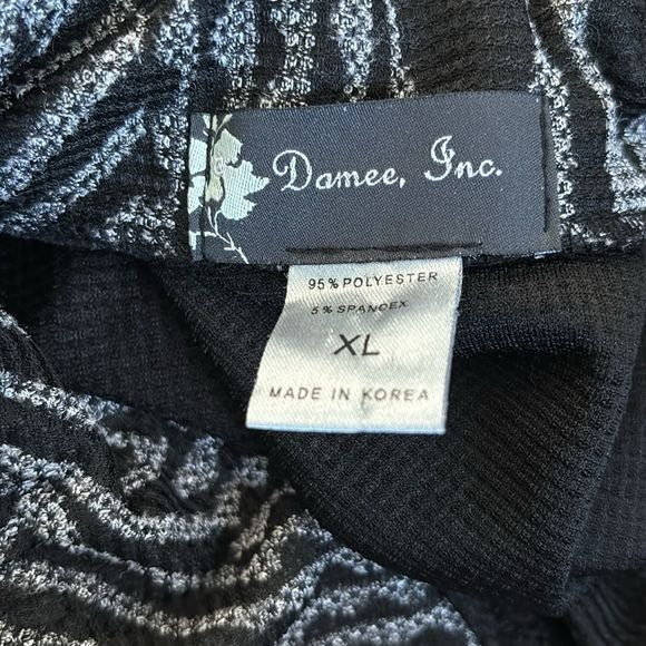 DAMEE, INC Black Asymmetrical Hem Button Down Sweater Size XL